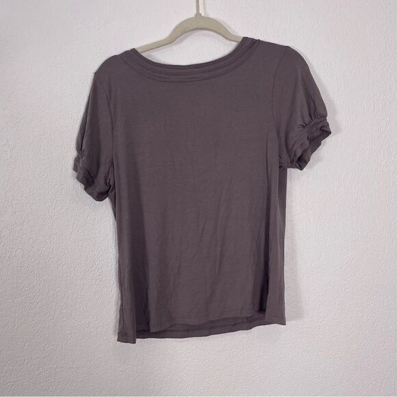 Peruvian Connection Light Purple Scoop Neck Short Sleeve Top - Picture 2 of 4